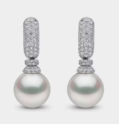 أقراط لؤلؤ متدلية بالزركون | Pearl & Zircon Drop Earrings