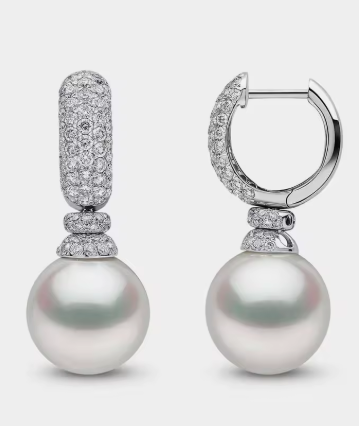 أقراط لؤلؤ متدلية بالزركون | Pearl & Zircon Drop Earrings